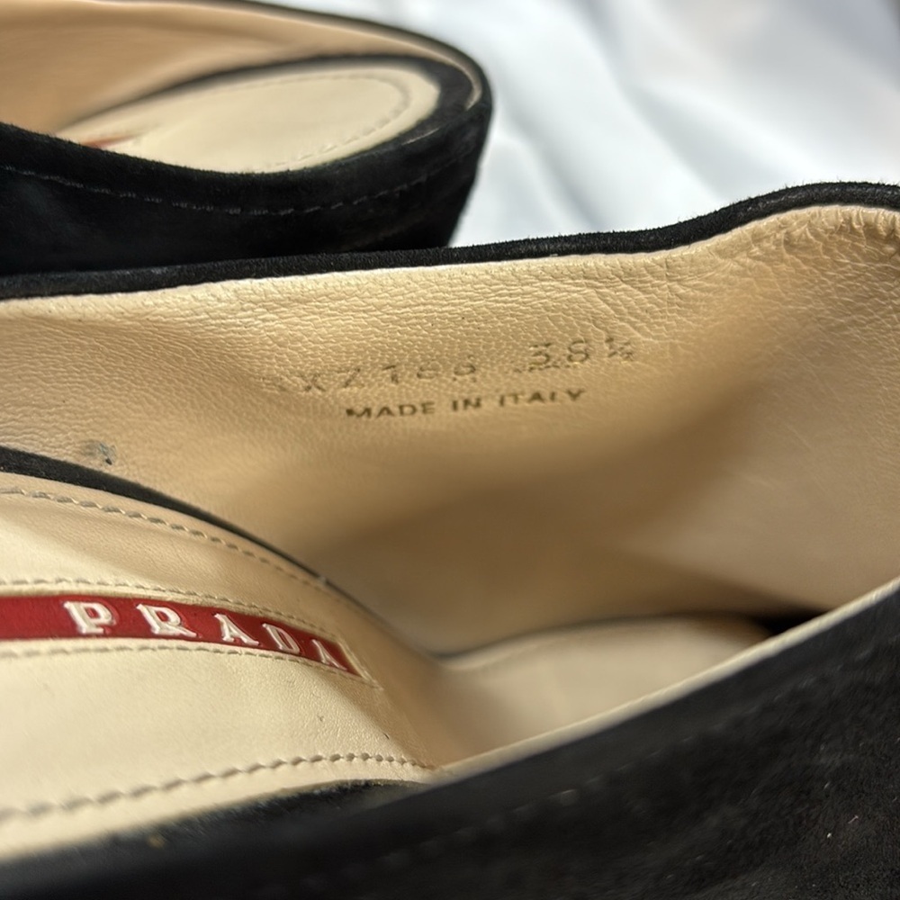 Prada Authentic black Calzature Donna Camoscio Suede Mule/Slides wedge shoes - Picture 5 of 9